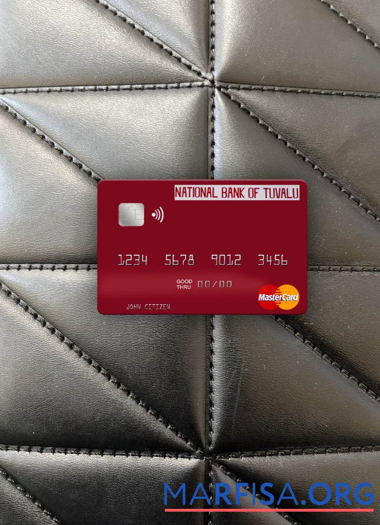 Realistic Tuvalu National Bank of Tuvalu mastercard photolook front example